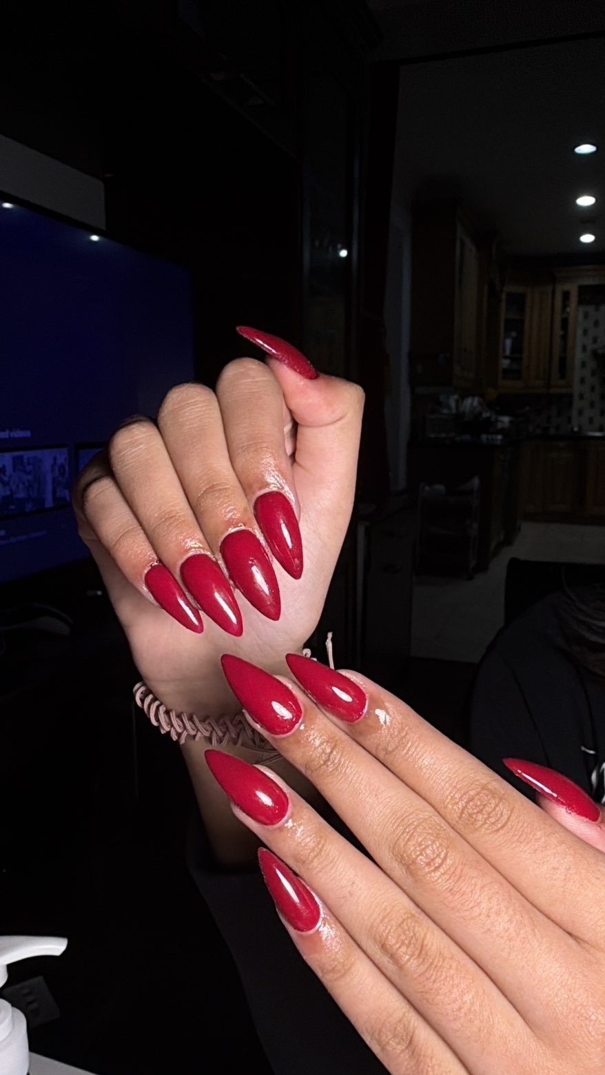 Deep berry almond nail set