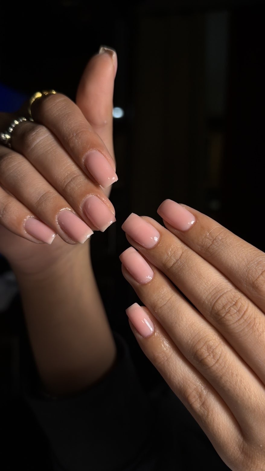 Short baby pink square nail set